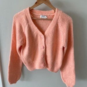 ASOS Salmon colored balloon sleeve sweater.